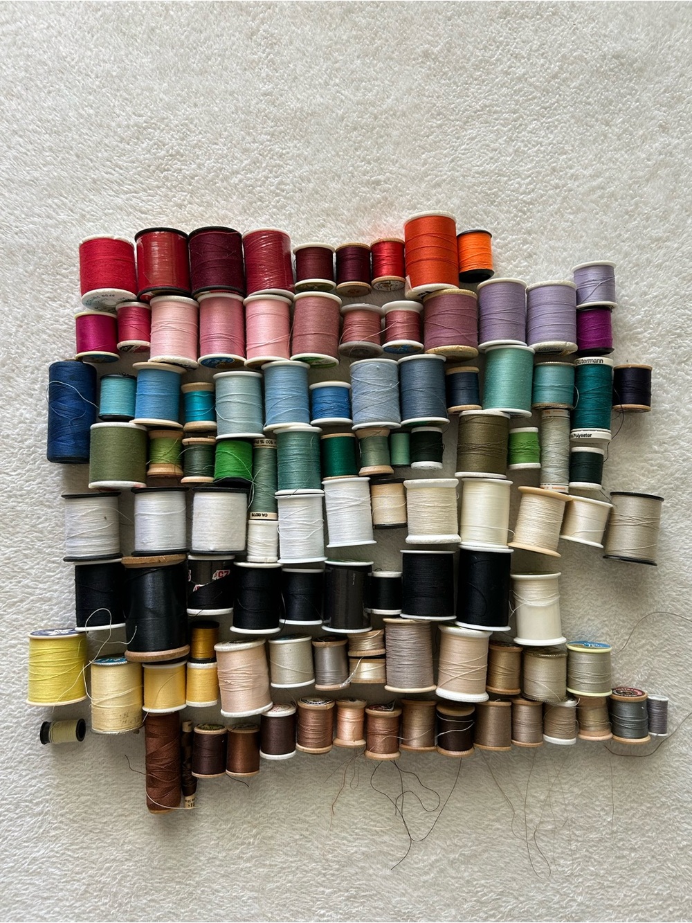Lot of 100+ Spools of General Sewing Thread Assorted Colors